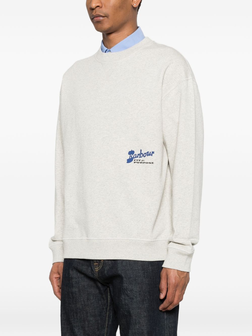 Felpa girocollo manica lunga e logo