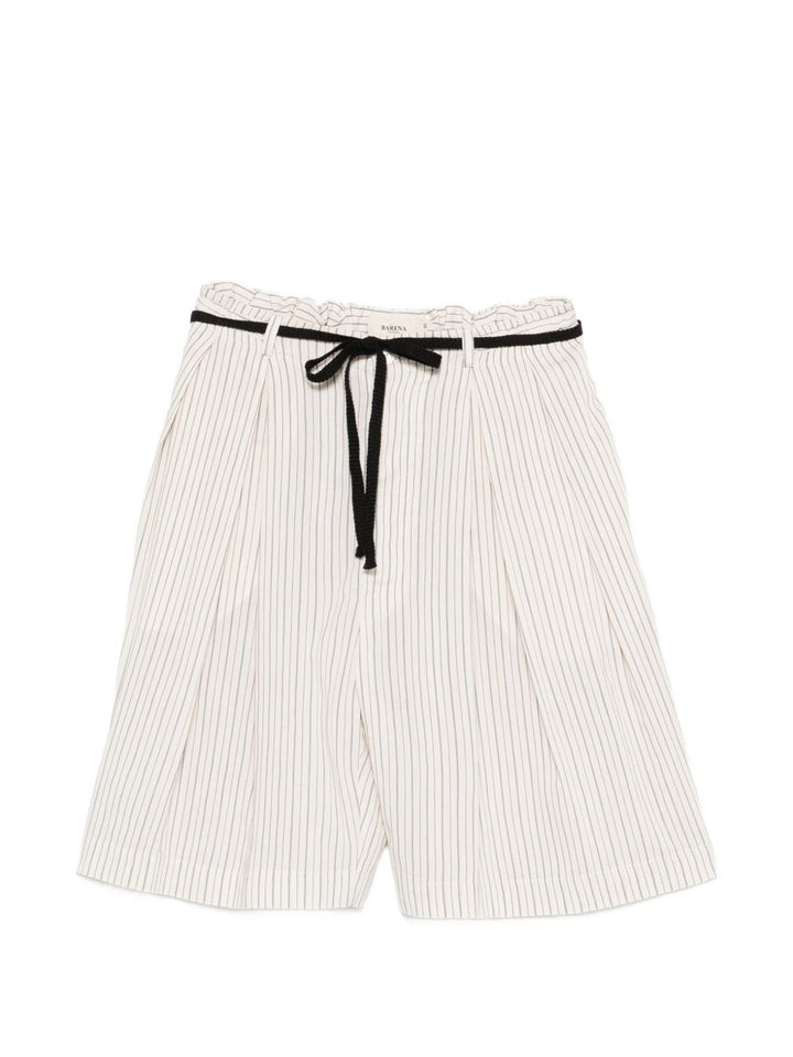 Shorts a righe con cintura