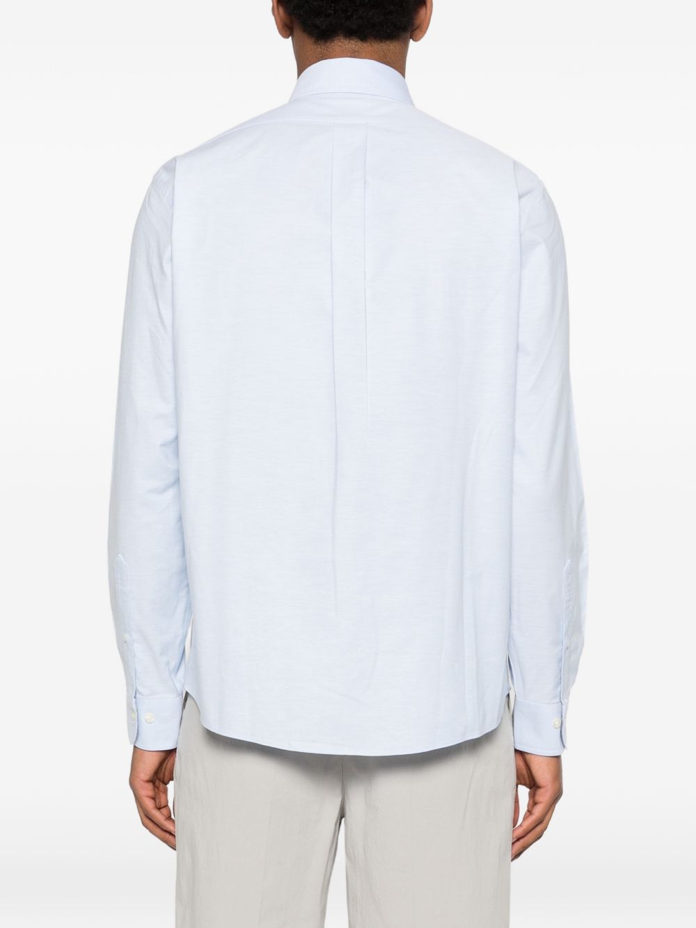 camicia con bottoni e logo ricamato