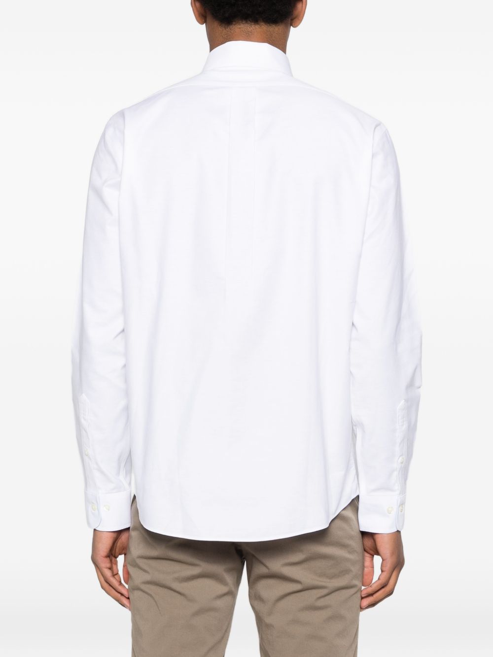 camicia con bottoni e logo ricamato