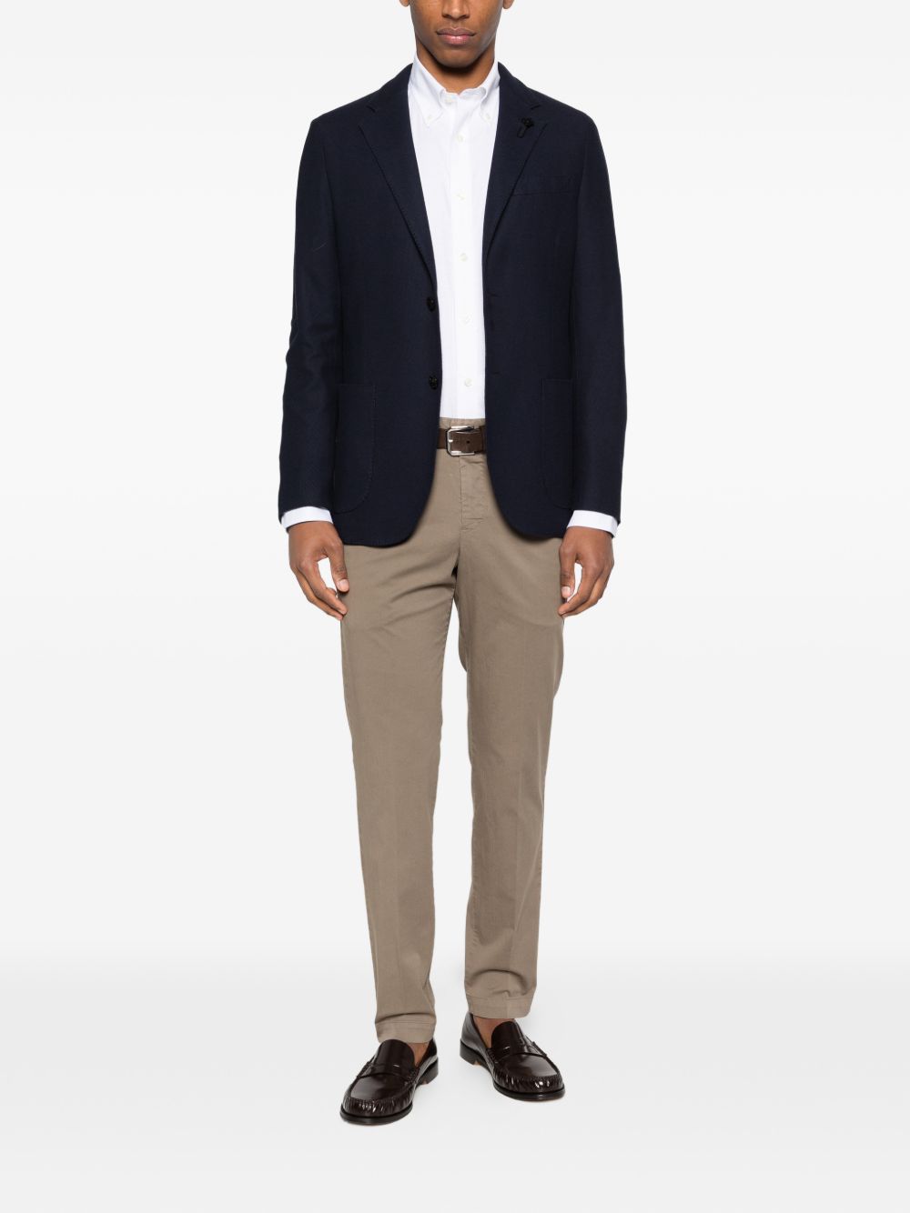 camicia con bottoni e logo ricamato
