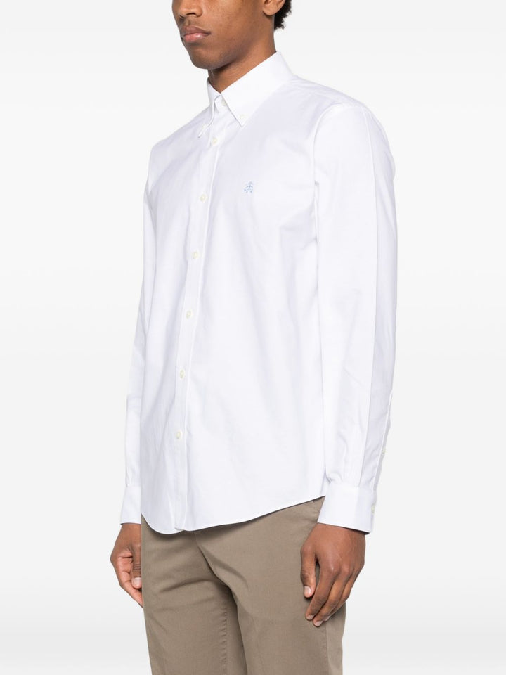 camicia con bottoni e logo ricamato