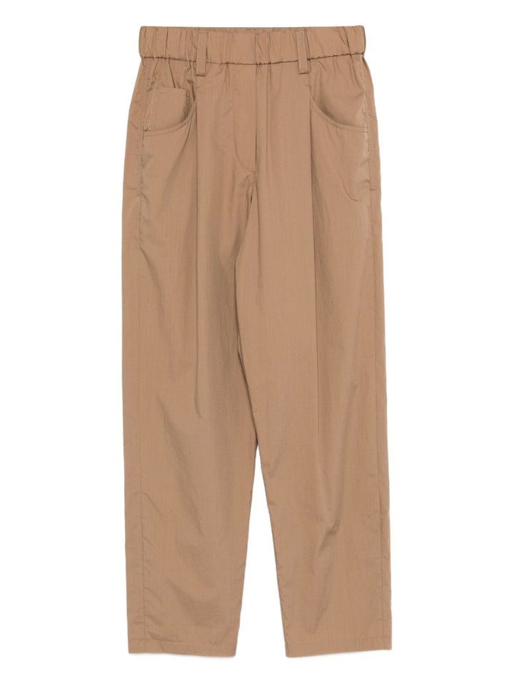 Pantaloni elasticizzati con elastico e piega