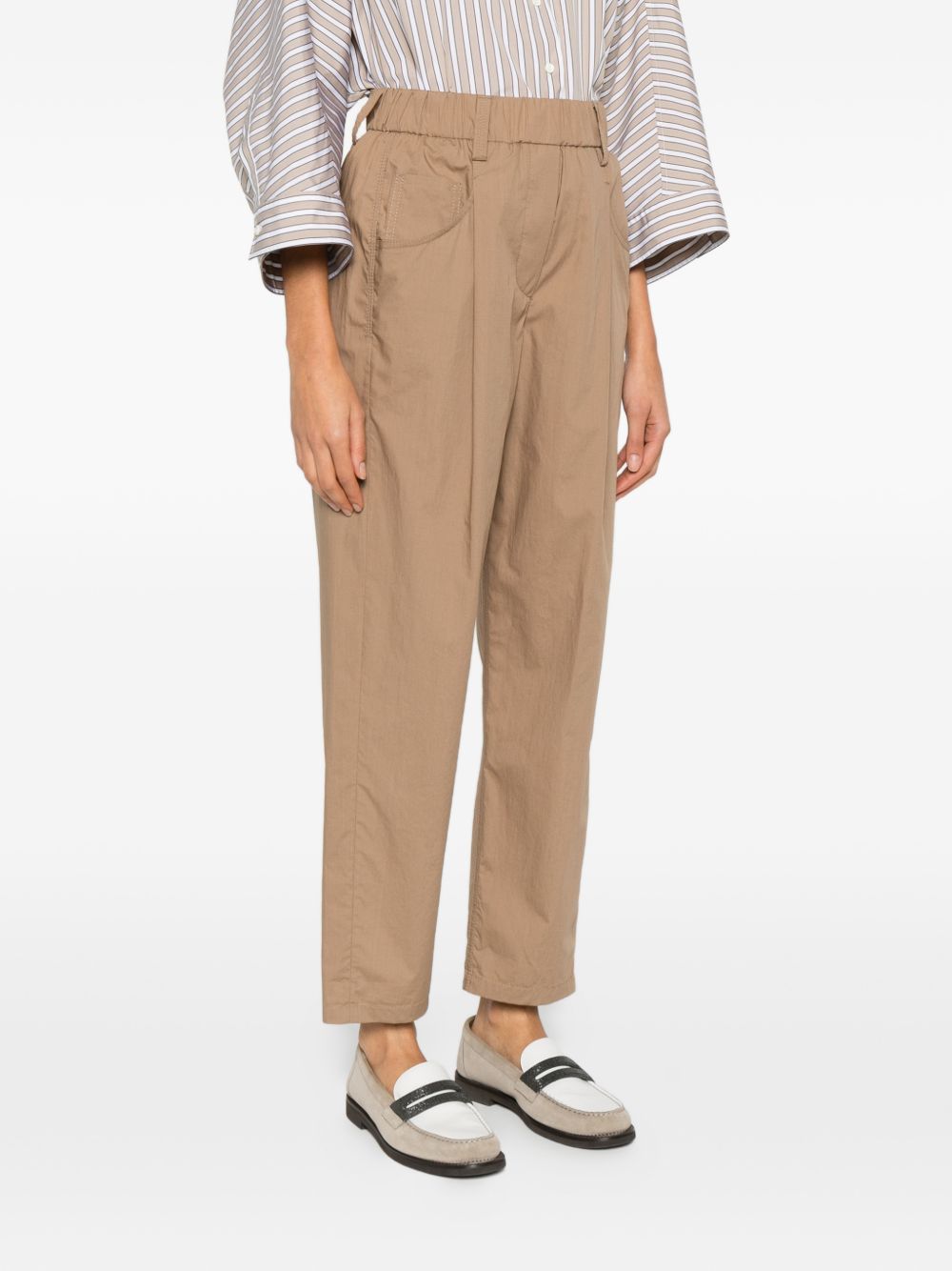 Pantaloni elasticizzati con elastico e piega