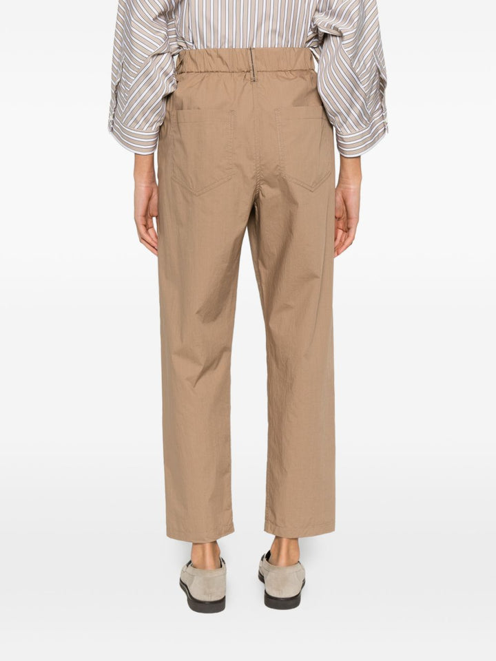 Pantaloni elasticizzati con elastico e piega