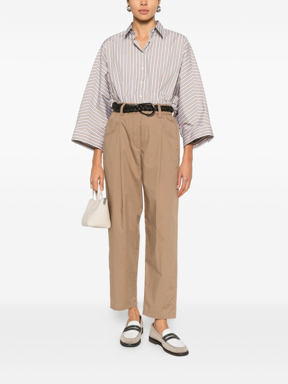 Pantaloni elasticizzati con elastico e piega