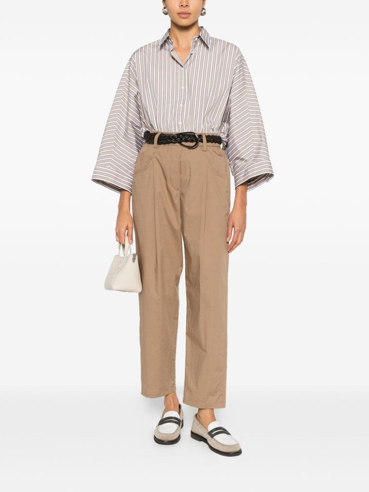 Pantaloni elasticizzati con elastico e piega
