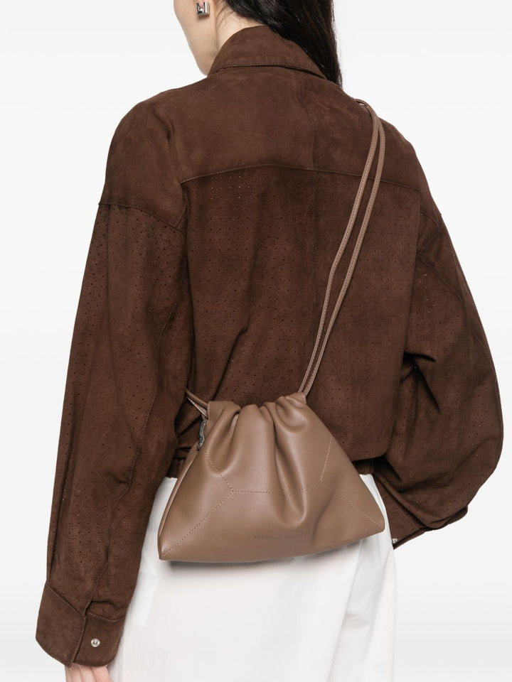 Borsa "BC Duo" Pouch in vitello con monile