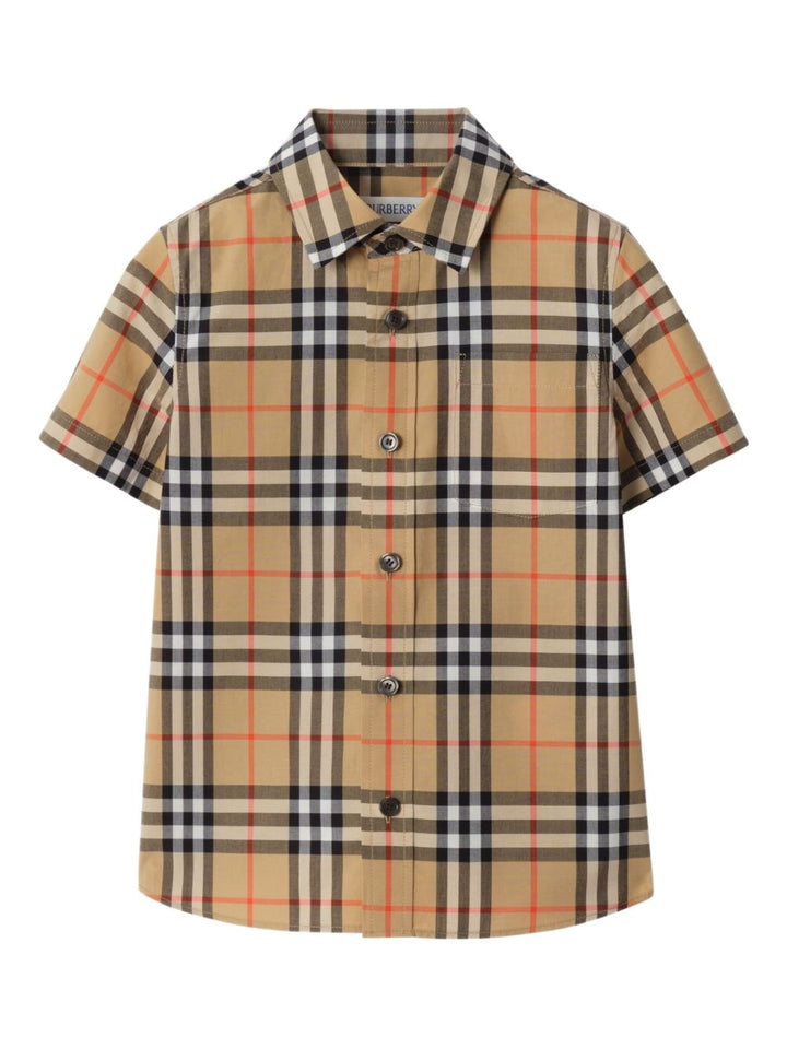 Camicia a quadri con maniche corte