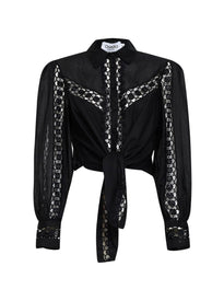 Camicia corta Ibiza con dettagli in pizzo