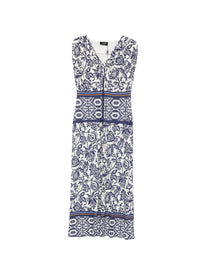 abito lungo con stampa floreale