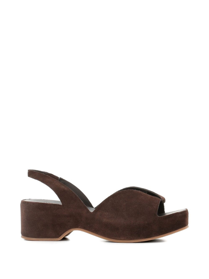 Sandali slingback in pelle scamosciata