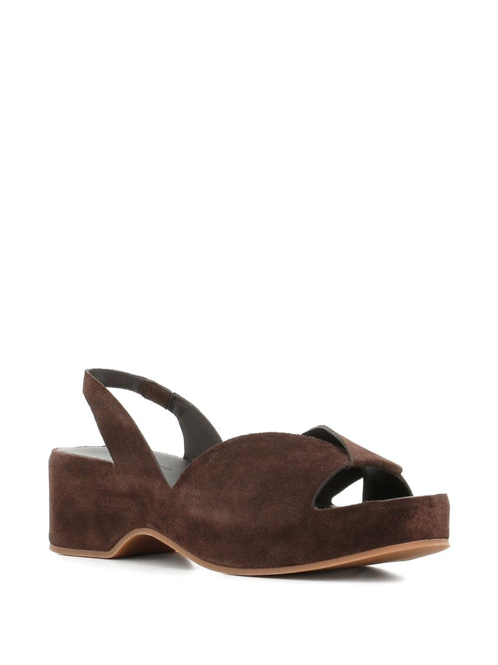 Sandali slingback in pelle scamosciata