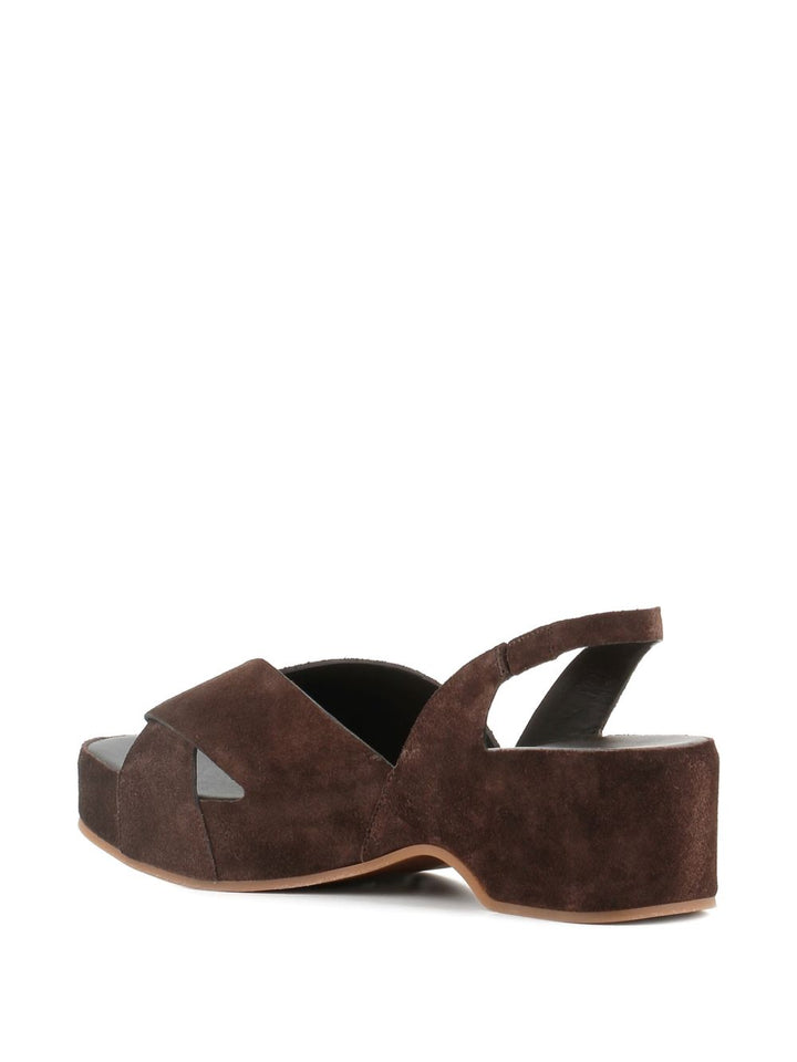 Sandali slingback in pelle scamosciata