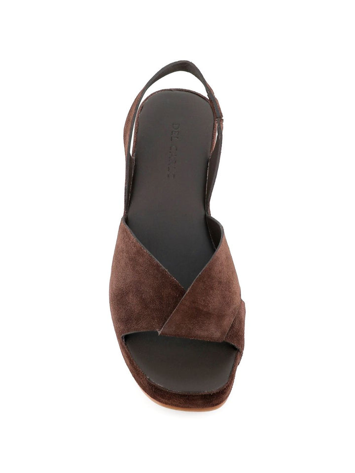 Sandali slingback in pelle scamosciata
