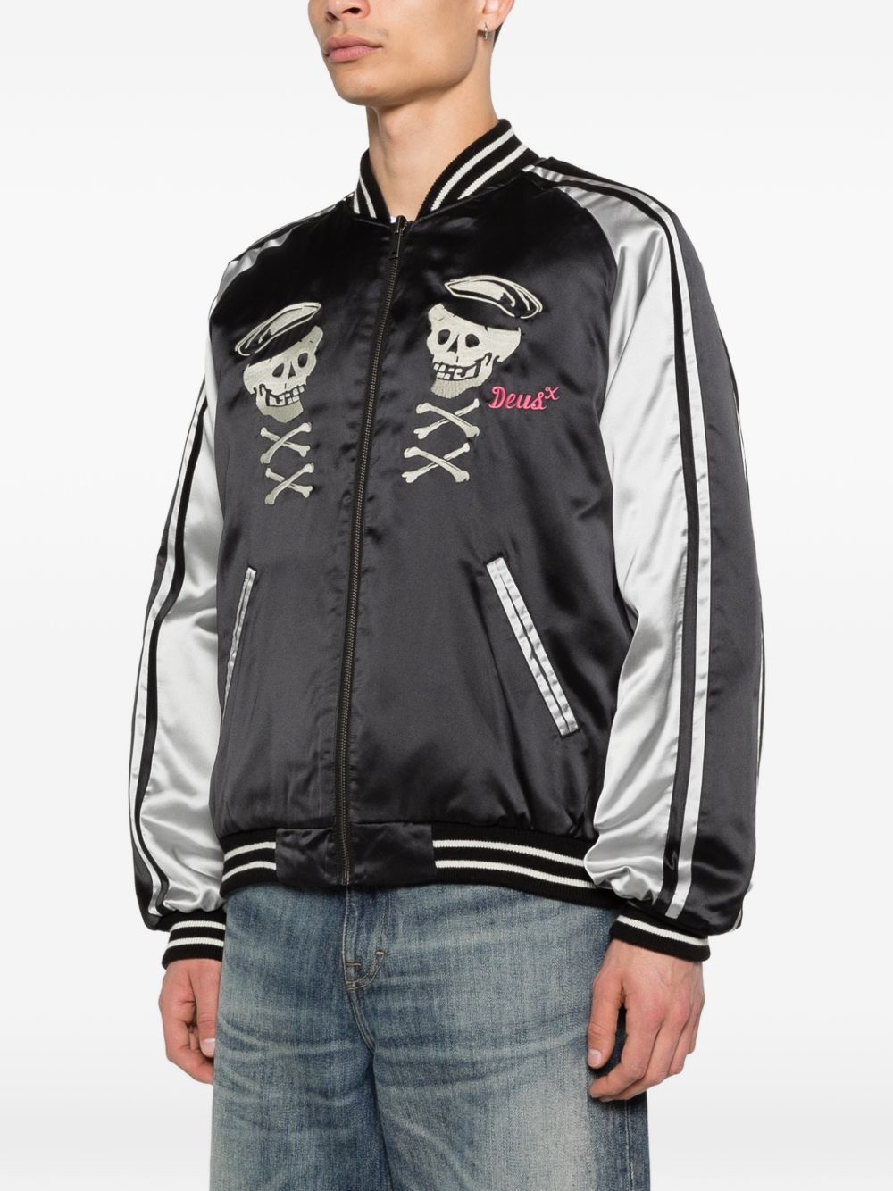 Bomber "Suka" con ricamo teschio