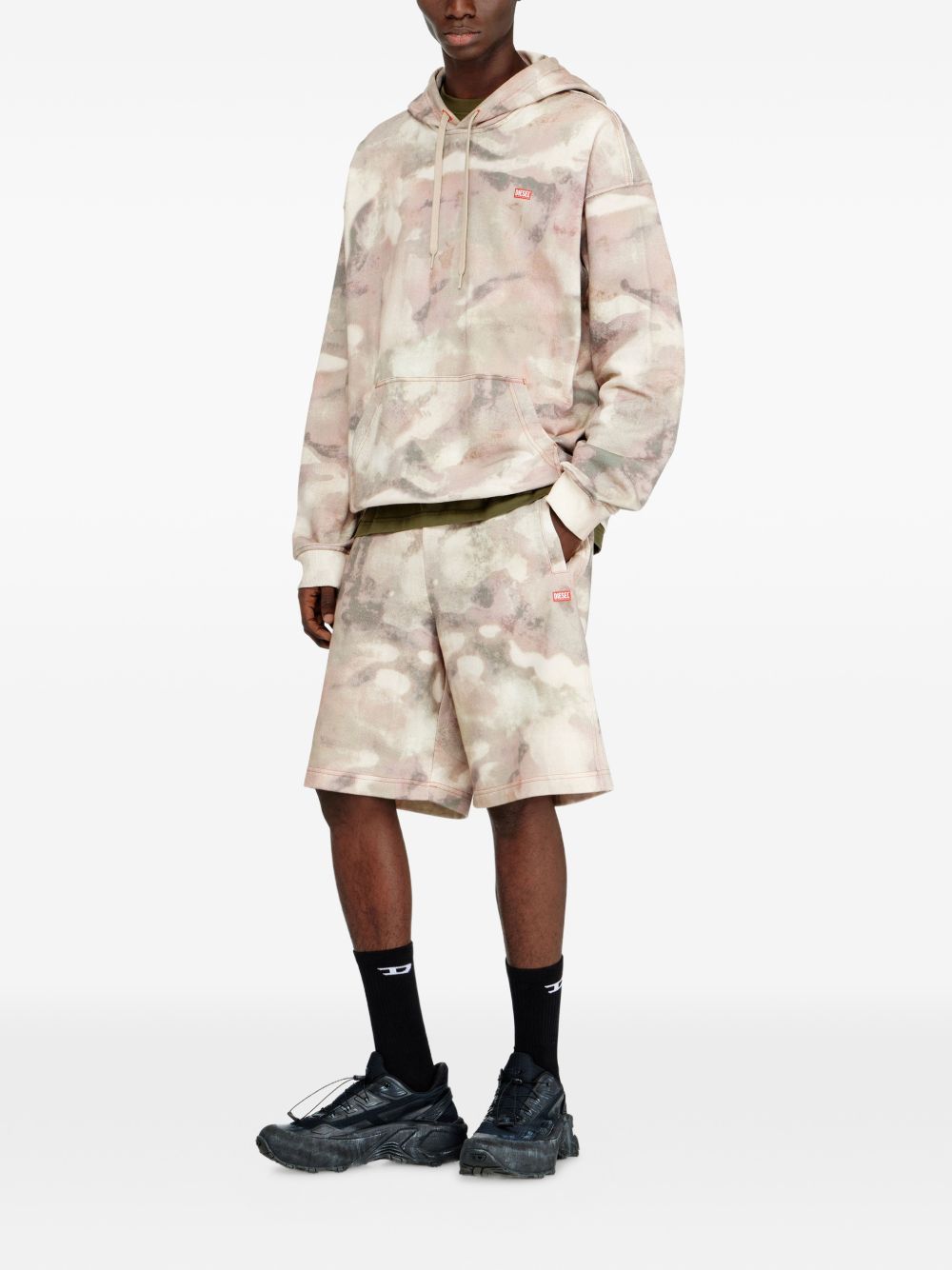 Felpa con cappuccio S-Boxt con motivo astratto