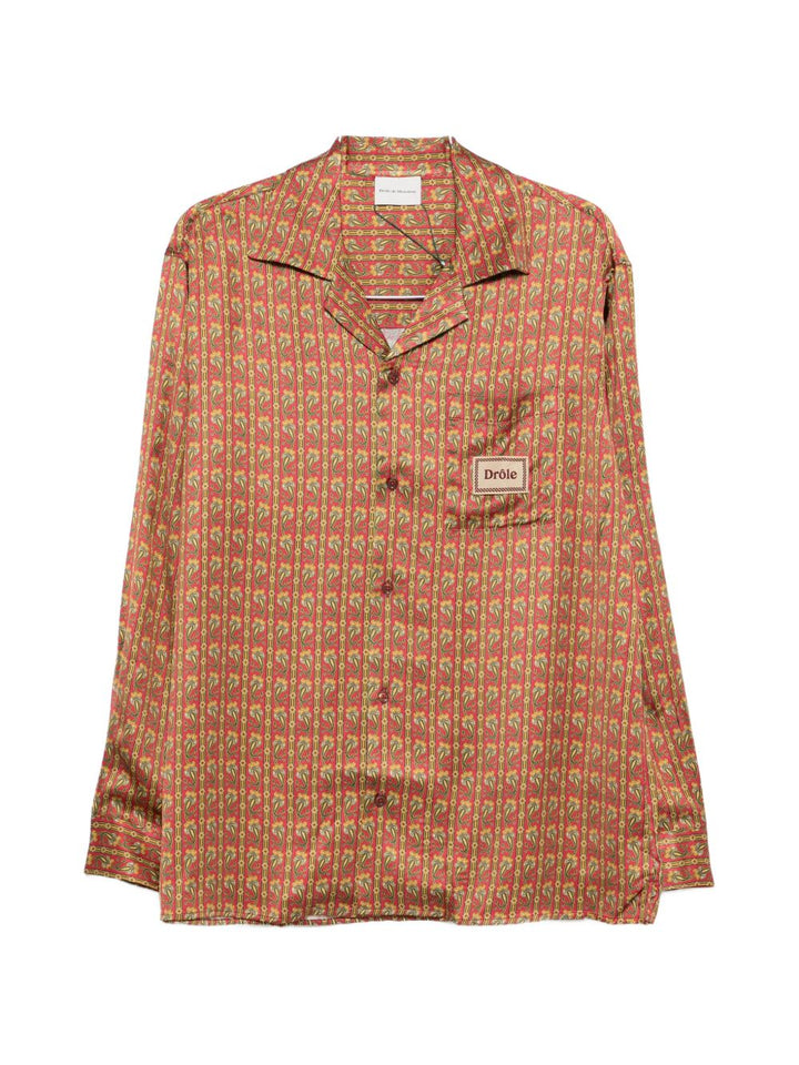camicia con bottoni e stampa