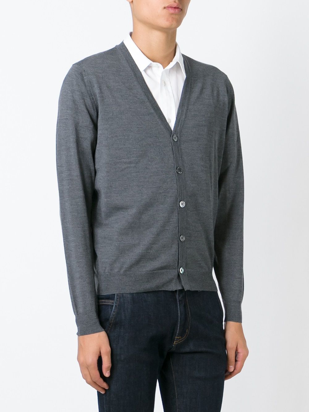 Cardigan scollo a V con bottoni di Drumohr