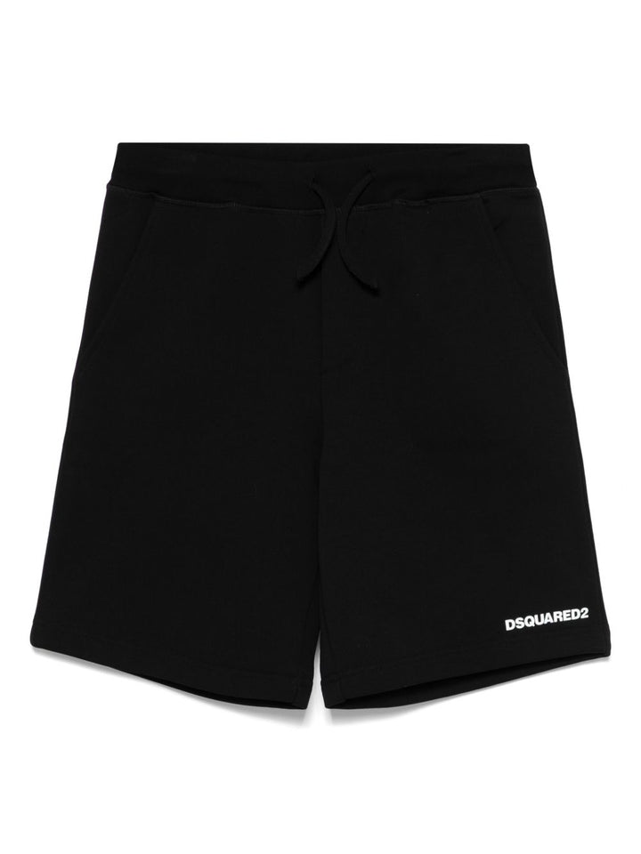 Calzoncini in pile con coulisse e logo