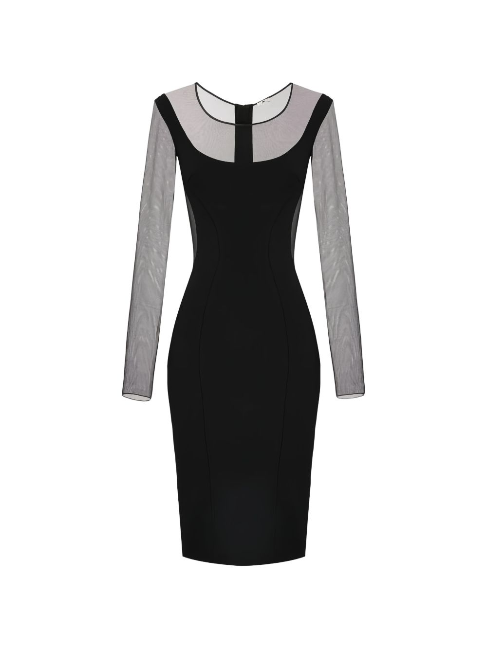 Abito midi semi trasparente con cut-out