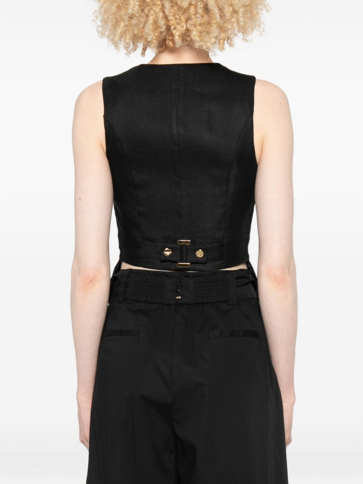 Gilet con bottoni e taschini e scollo a V