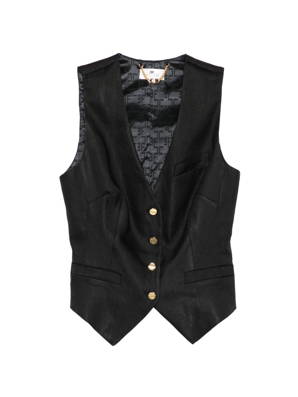 Gilet con bottoni e taschini e scollo a V