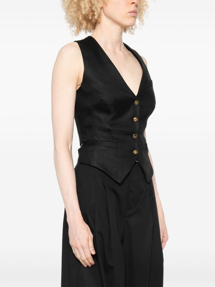 Gilet con bottoni e taschini e scollo a V