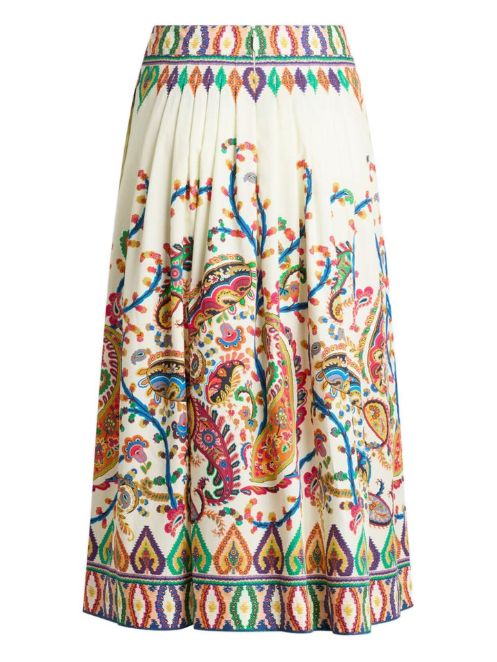 Gonna midi con stampa paisley