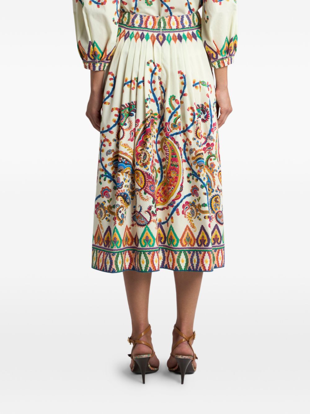 Gonna midi con stampa paisley