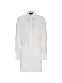 abito midi in popeline drappeggiato