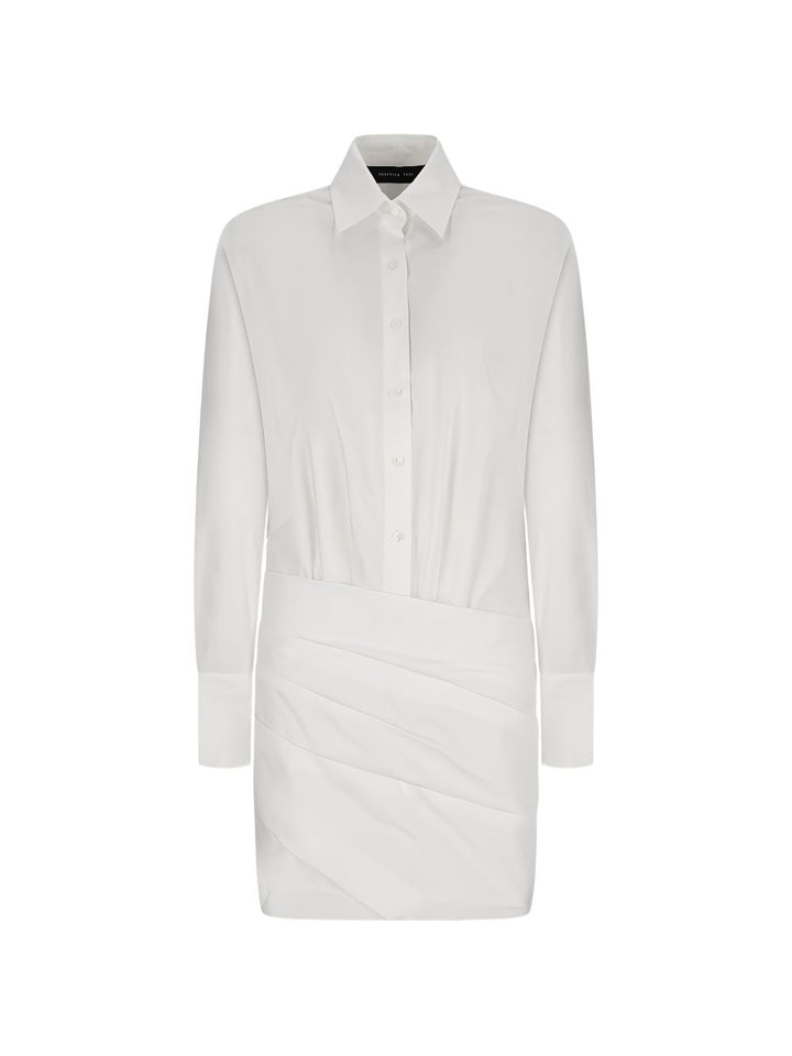 abito midi in popeline drappeggiato