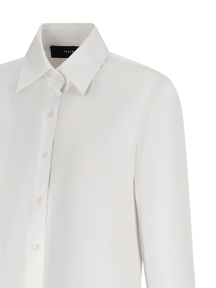 abito midi in popeline drappeggiato