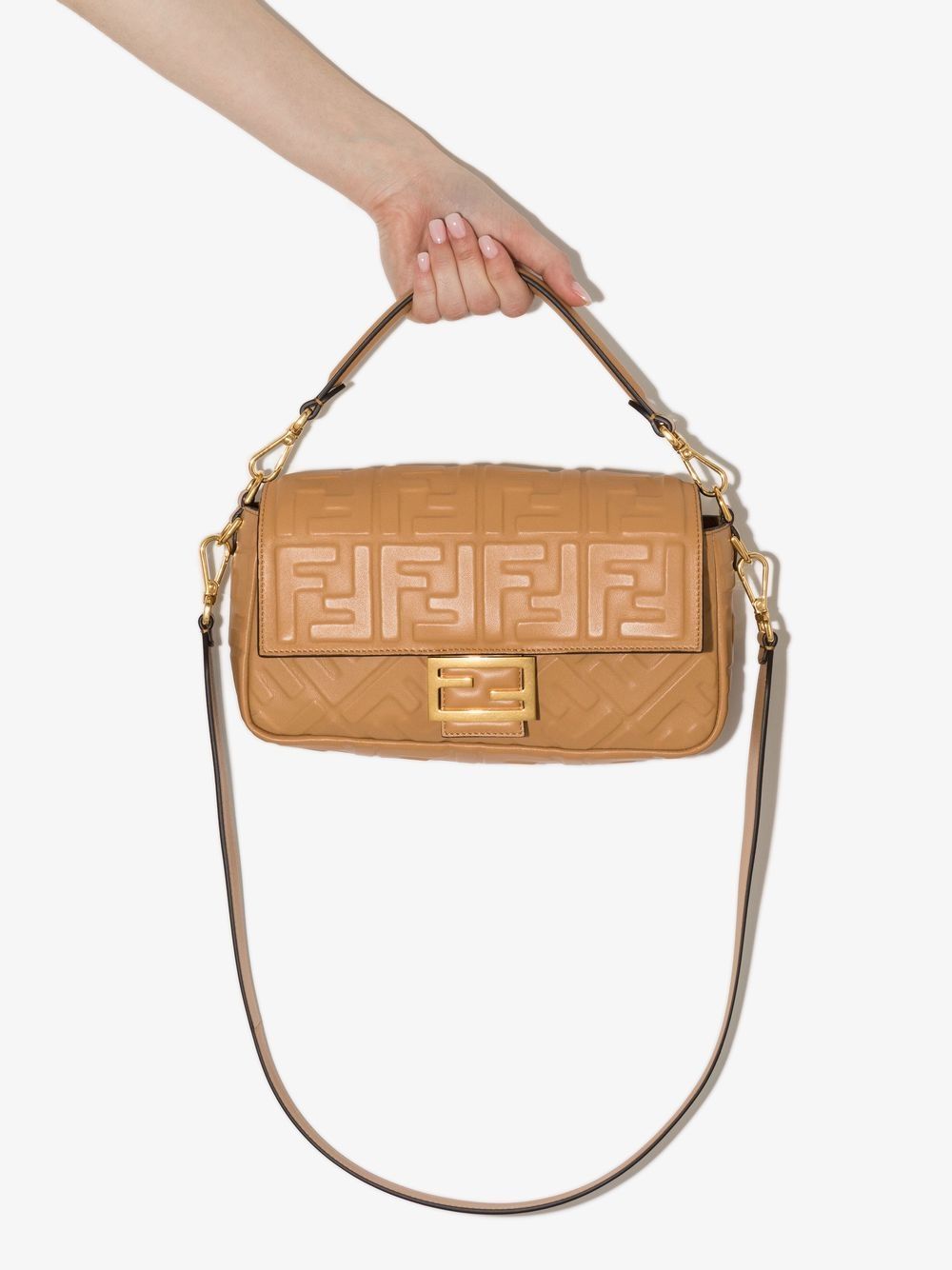 Borsa "Baguette" in pelle beige