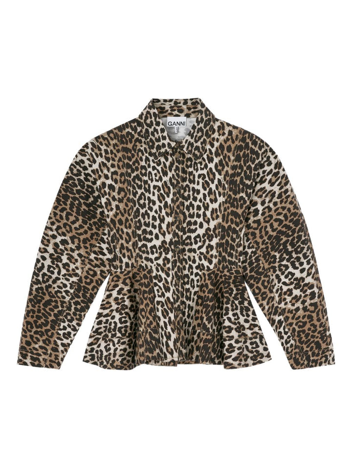 Camicia con bottoni leopardata