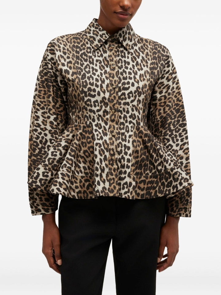 Camicia con bottoni leopardata