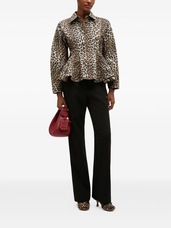 Camicia con bottoni leopardata