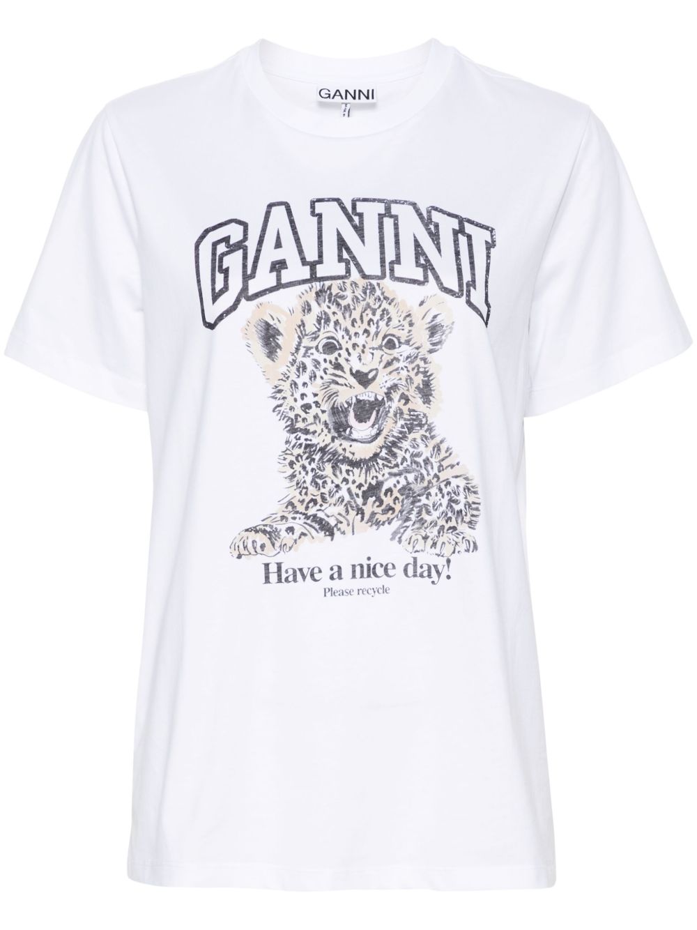 Maglietta girocollo con logo leopardo