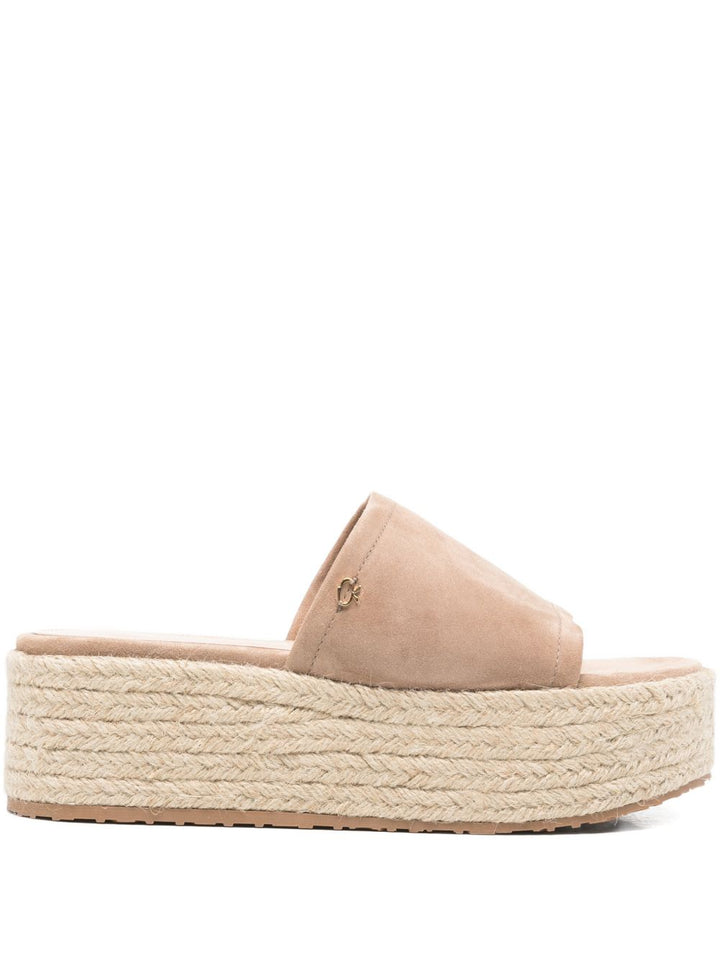 Sandali espadrillas in suede con platform