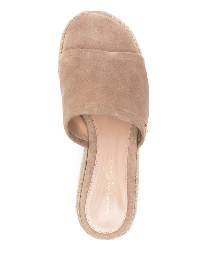 Sandali espadrillas in suede con platform