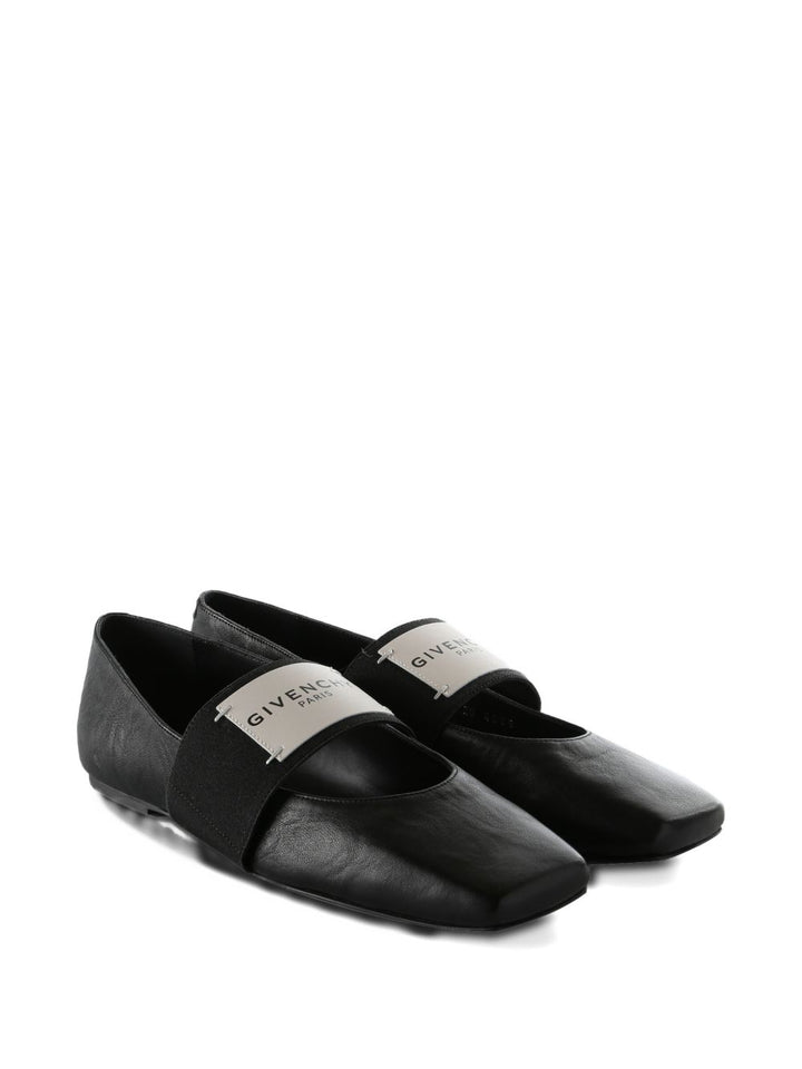 Ballerine Sliced ??Square in pelle effetto texture