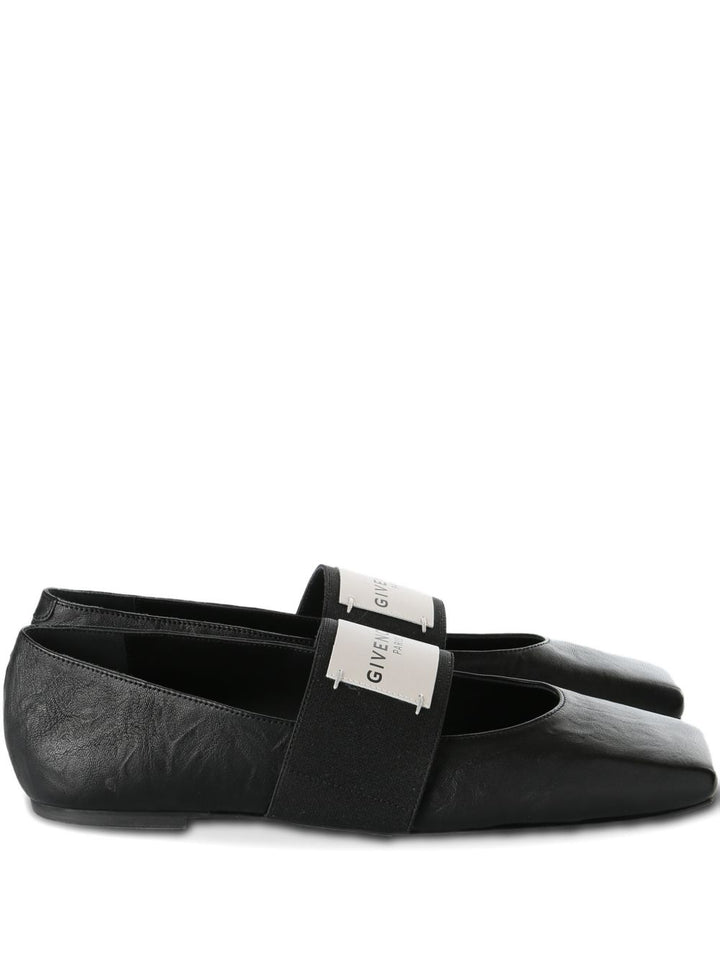 Ballerine Sliced ??Square in pelle effetto texture