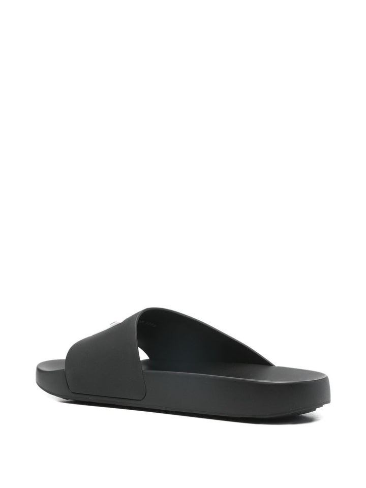 Sandali Slides con placca logo e suola piatta