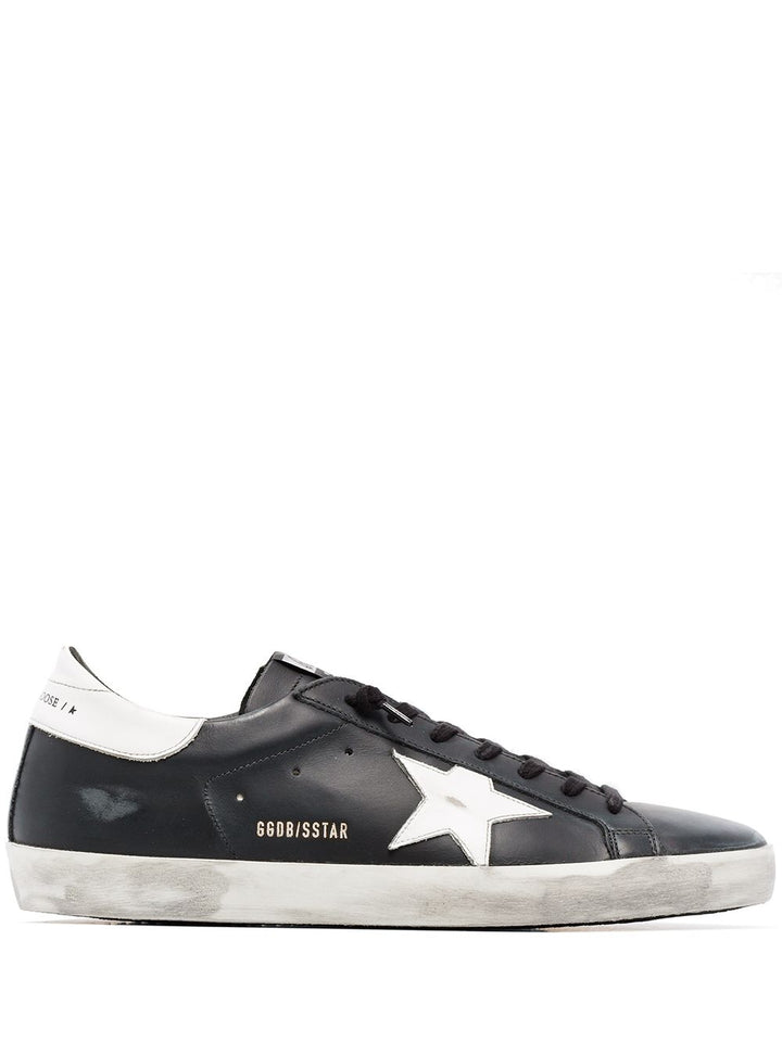 Sneakers Superstar nera  effetto pelle vissuta