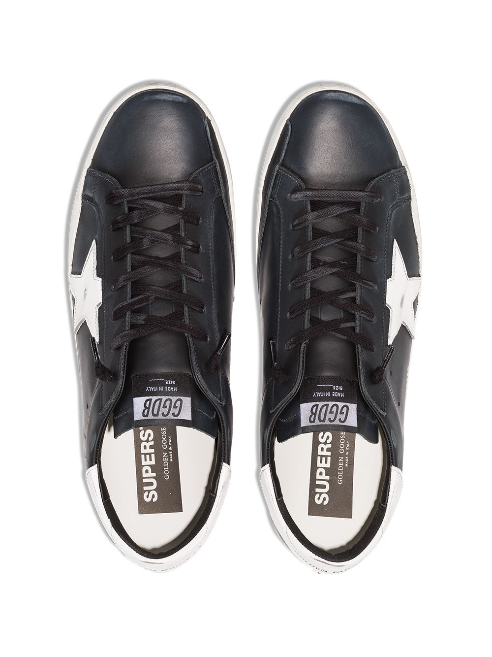 Sneakers Superstar nera  effetto pelle vissuta