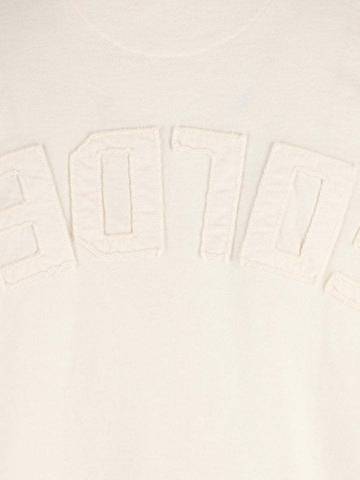 maglietta con logo in lettere tono su tono