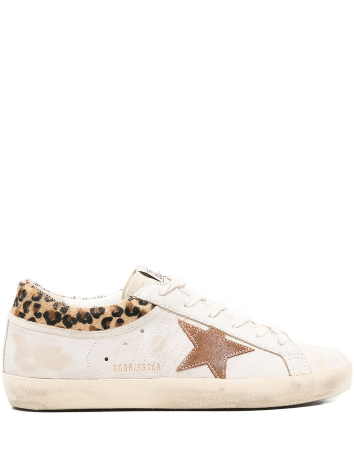 Sneakers Sstar aspetto vintage con applicazioni in leopard