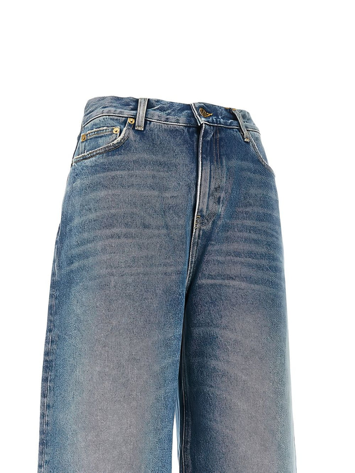 jeans con tasca passante per cintura