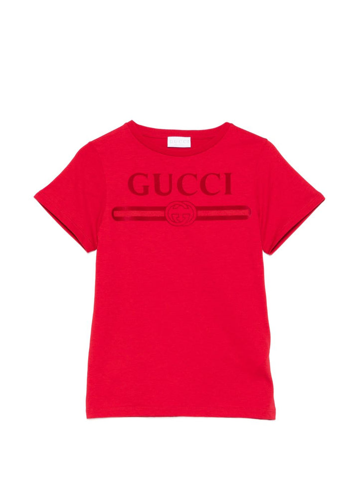 T-shirt girocollo mezza manica con logo