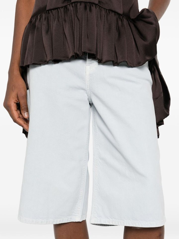 bermuda in denim con tasce e logo